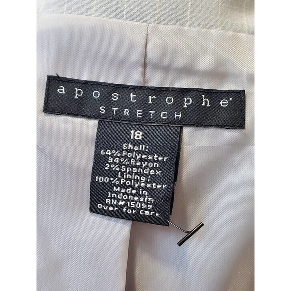 Apostrophe Women's White Polyester Long Sleeve Buttons Front Jacket Size 18 - Picture 7 of 10
